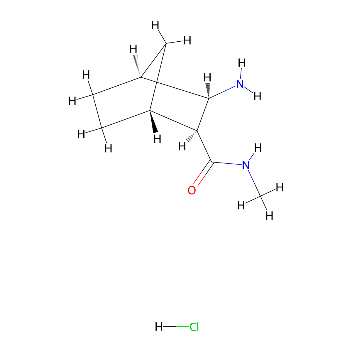rac-(1R,2S,3R,4S)-3-amino-N-methylbicyclo[2.2.1]heptane-2-carboxamidehydrochloride molecular structure, CAS 2759363-59-0