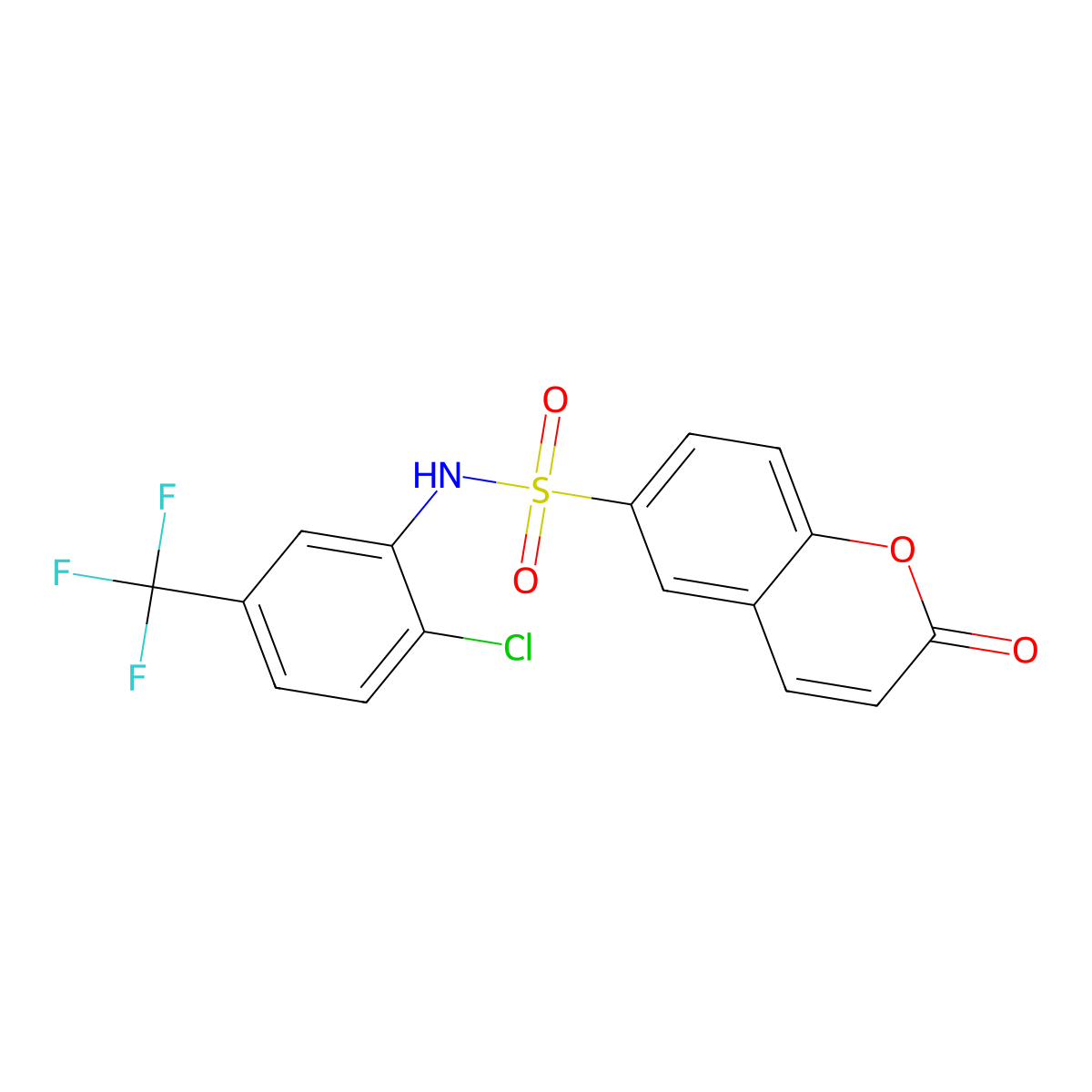 N-[2-chloro-5-(trifluoromethyl)phenyl]-2-oxo-2H-chromene-6-sulfonamide molecular structure, CAS 2759365-39-2