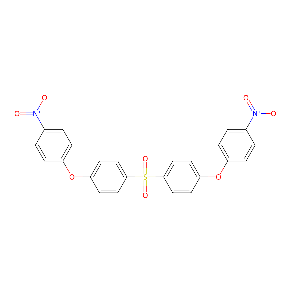 Benzene, 1,1'-sulfonylbis[4-(4-nitrophenoxy)- molecular structure, CAS 27594-94-1