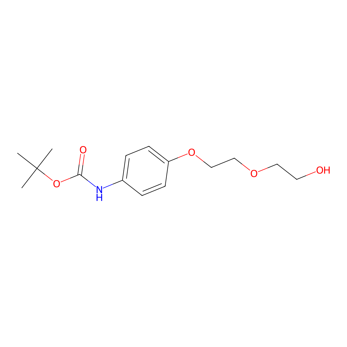 tert-butyl N-{4-[2-(2-hydroxyethoxy)ethoxy]phenyl}carbamate molecular structure, CAS 2759421-33-3
