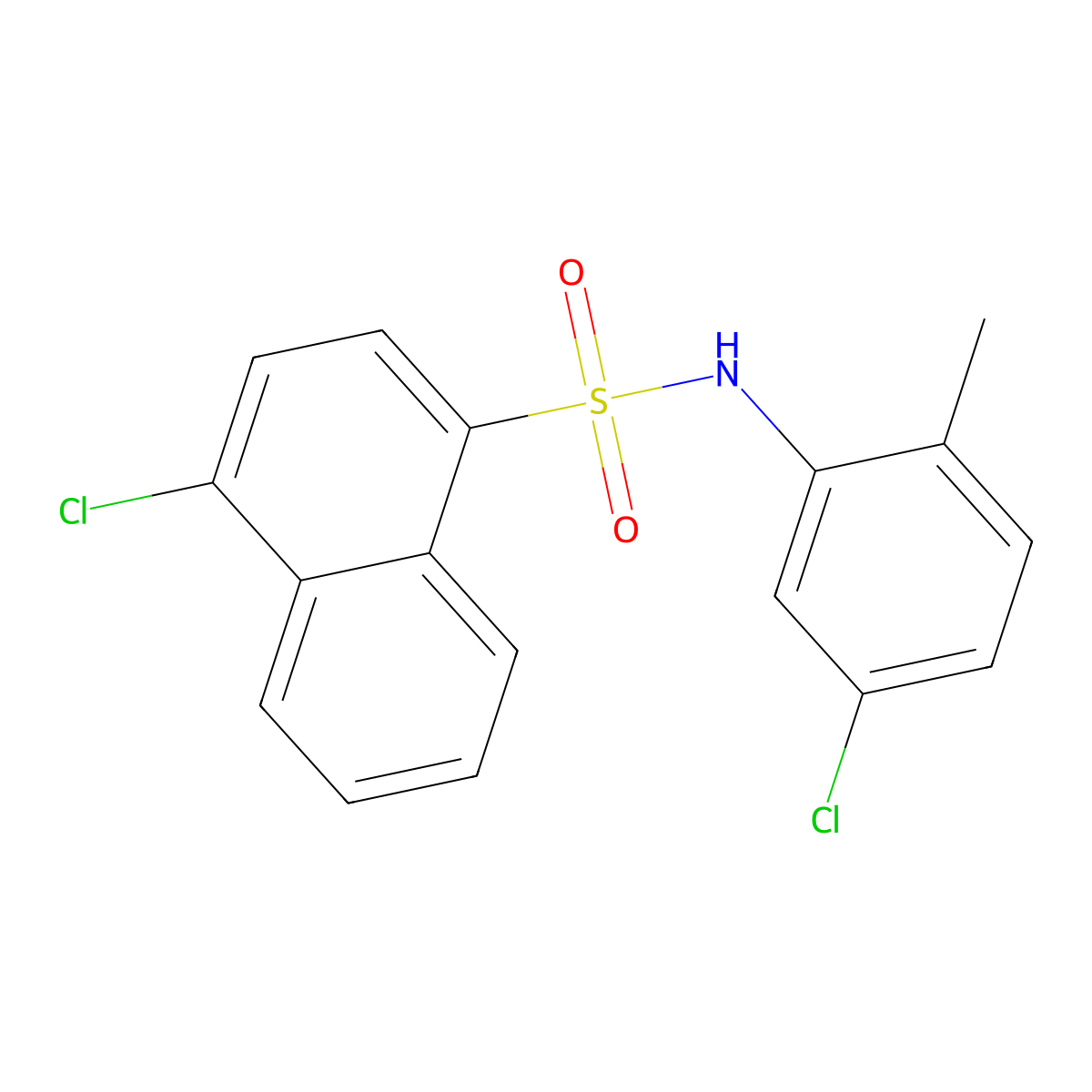 4-chloro-N-(5-chloro-2-methylphenyl)naphthalene-1-sulfonamide molecular structure, CAS 2759447-82-8