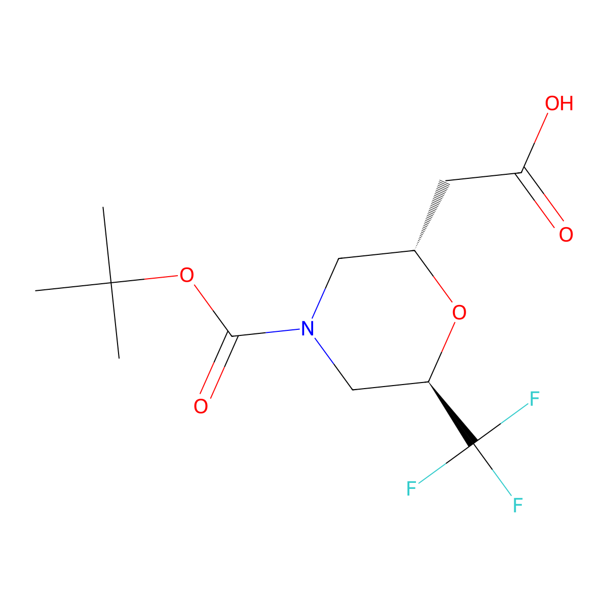 rac-2-[(2R,6S)-4-[(tert-butoxy)carbonyl]-6-(trifluoromethyl)morpholin-2-yl]acetic acid molecular structure, CAS 2759478-92-5