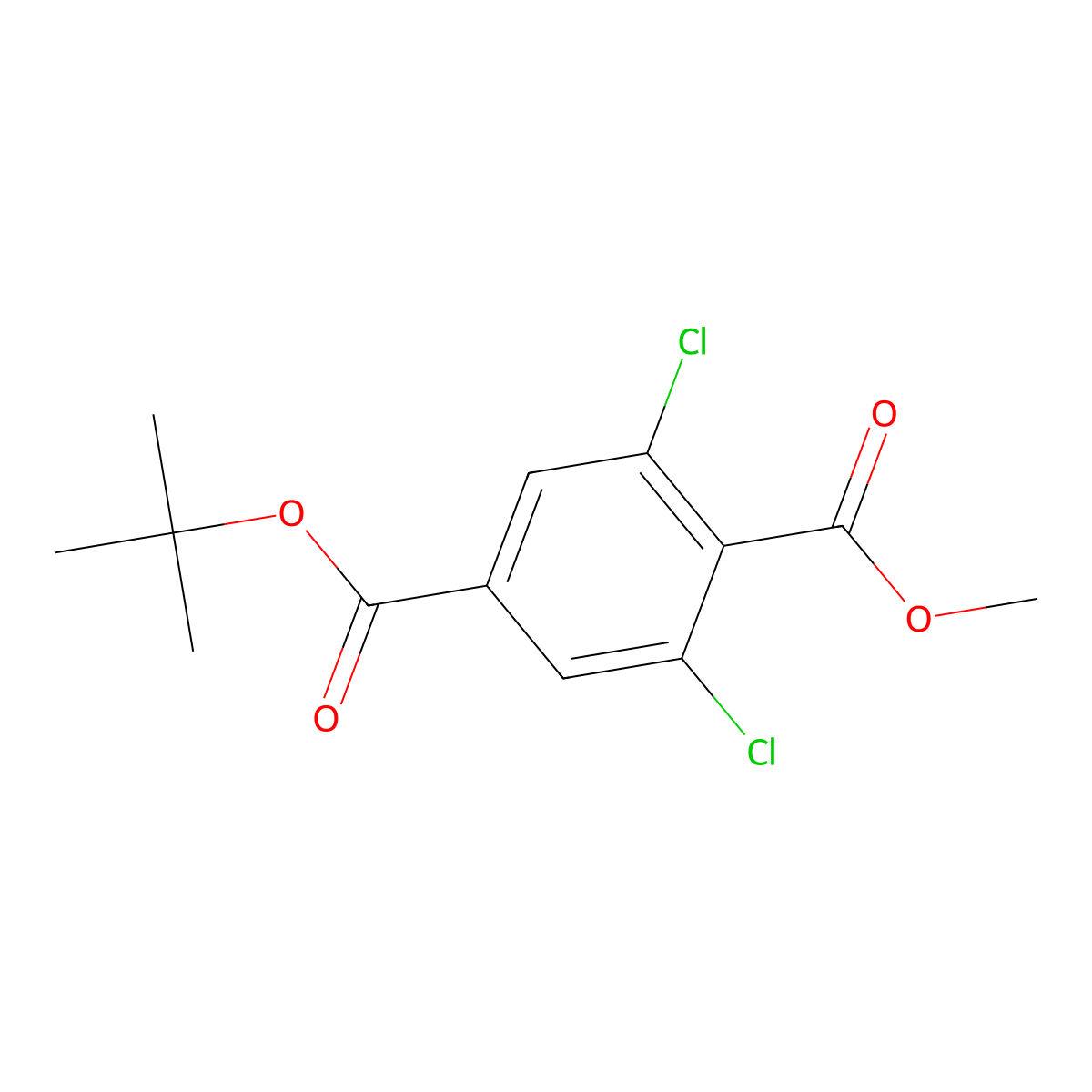 4-(tert-Butyl) 1-methyl 2,6-dichloroterephthalate molecular structure, CAS 2759509-24-3