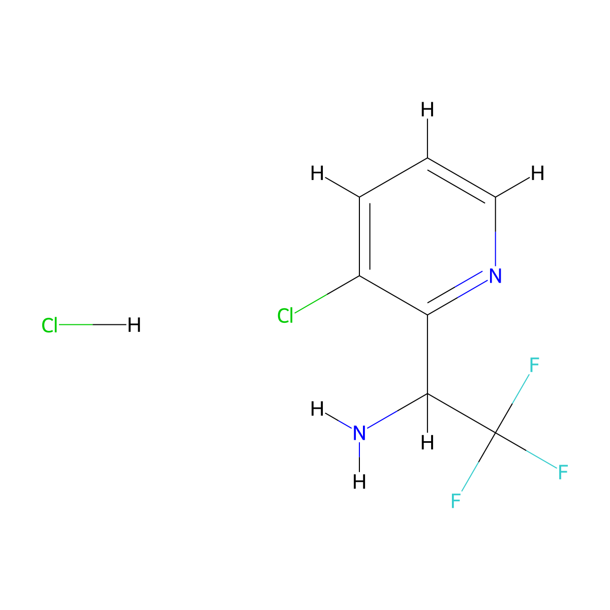 (R)-1-(3-Chloropyridin-2-yl)-2,2,2-trifluoroethanamine hydrochloride molecular structure, CAS 2759544-10-8