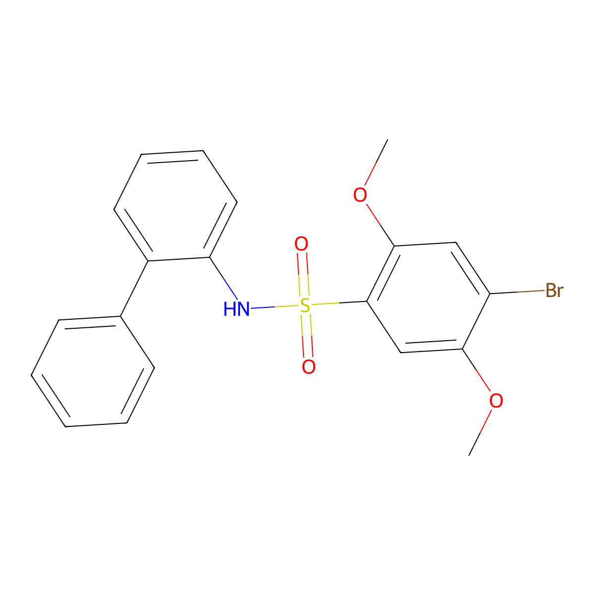 N-{[1,1'-biphenyl]-2-yl}-4-bromo-2,5-dimethoxybenzene-1-sulfonamide molecular structure, CAS 2759633-63-9