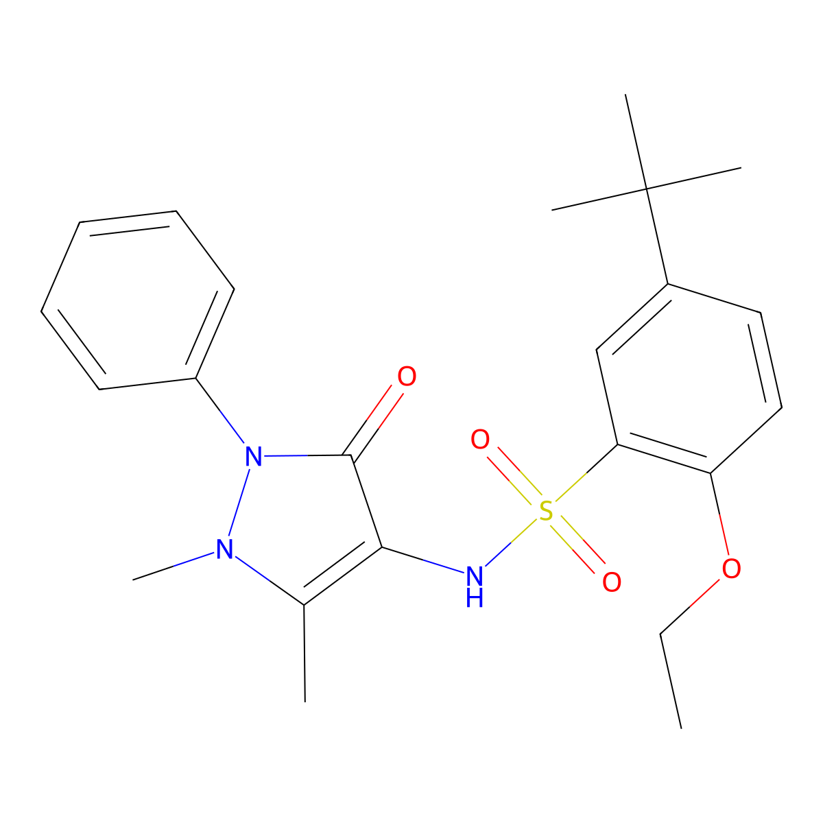 5-tert-butyl-N-(1,5-dimethyl-3-oxo-2-phenyl-2,3-dihydro-1H-pyrazol-4-yl)-2-ethoxybenzene-1-sulfonamide molecular structure, CAS 2759633-76-4