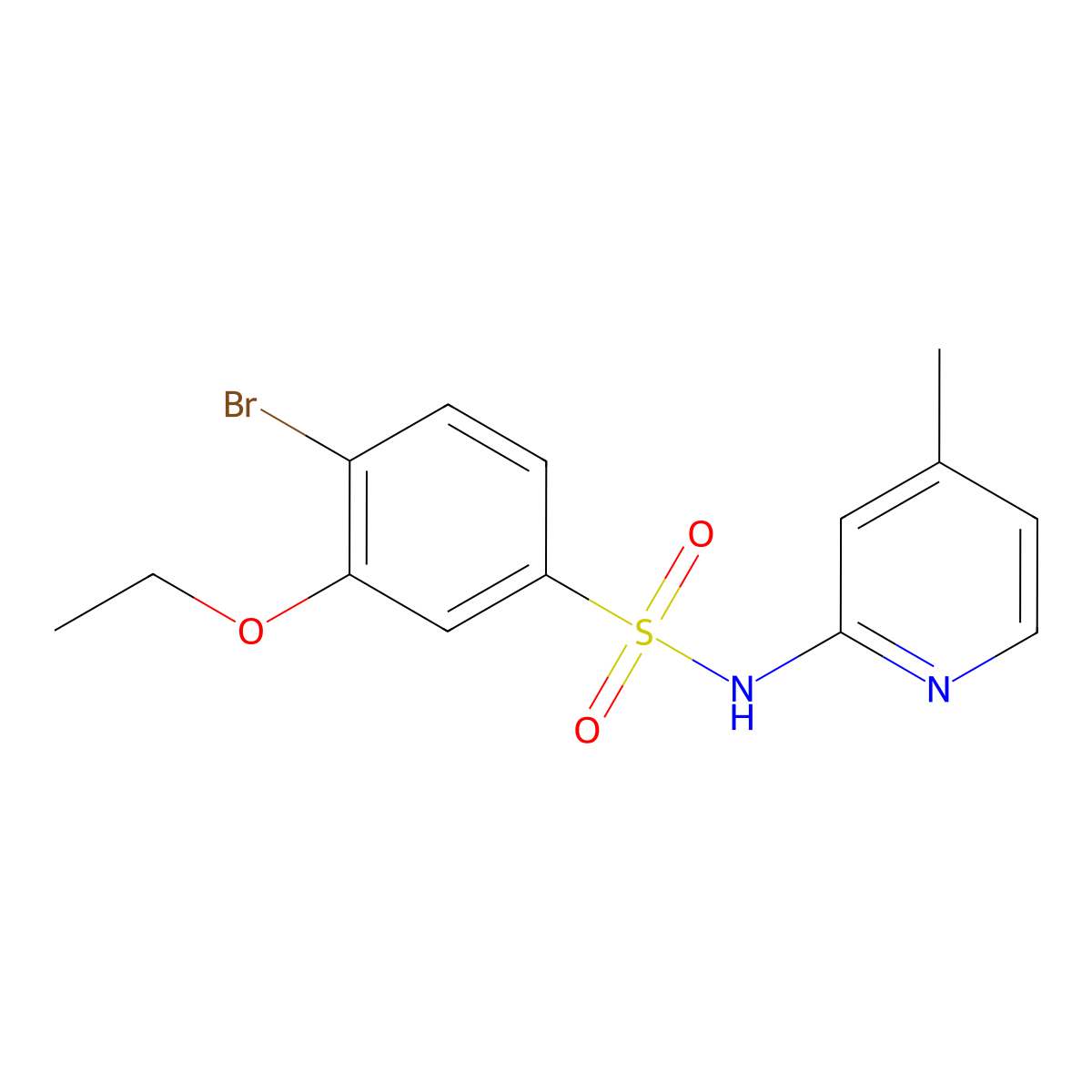 4-bromo-3-ethoxy-N-(4-methylpyridin-2-yl)benzene-1-sulfonamide molecular structure, CAS 2759672-56-3