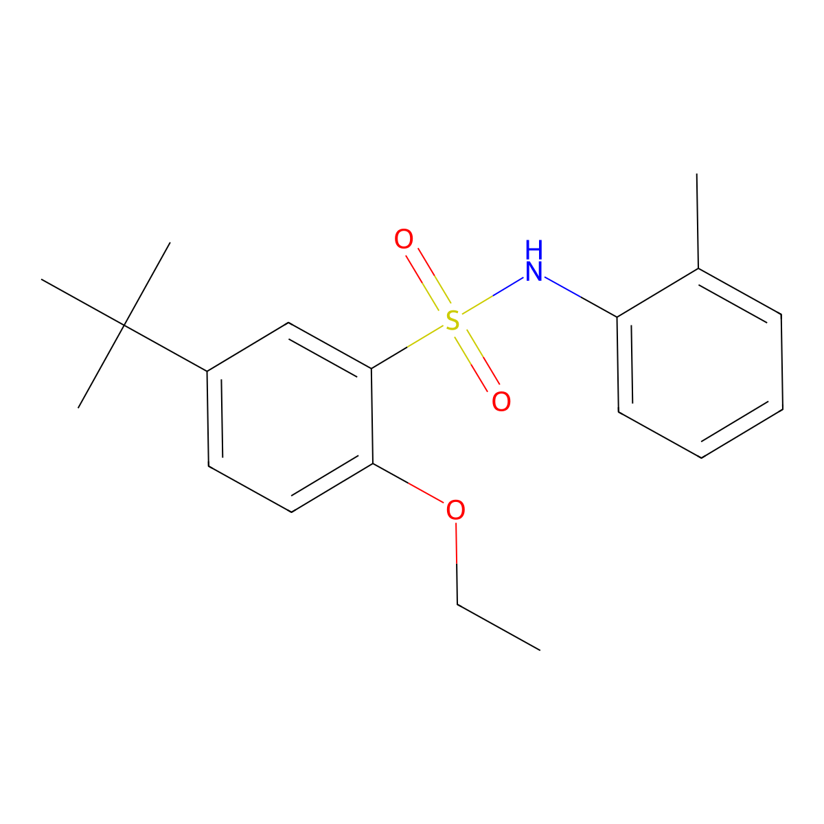 5-tert-butyl-2-ethoxy-N-(2-methylphenyl)benzene-1-sulfonamide molecular structure, CAS 2759717-55-8