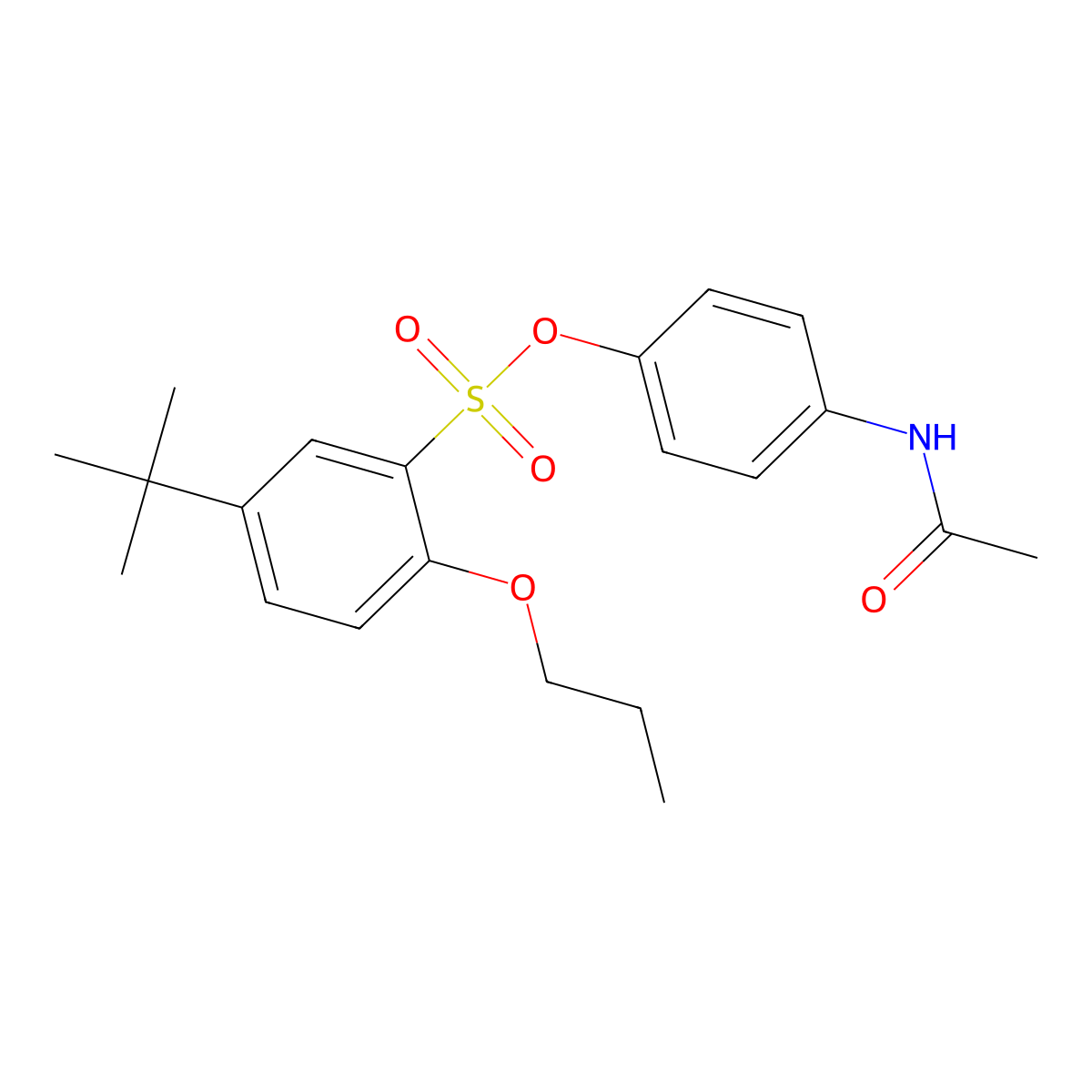 4-Acetamidophenyl 5-tert-butyl-2-propoxybenzene-1-sulfonate molecular structure, CAS 2759717-65-0