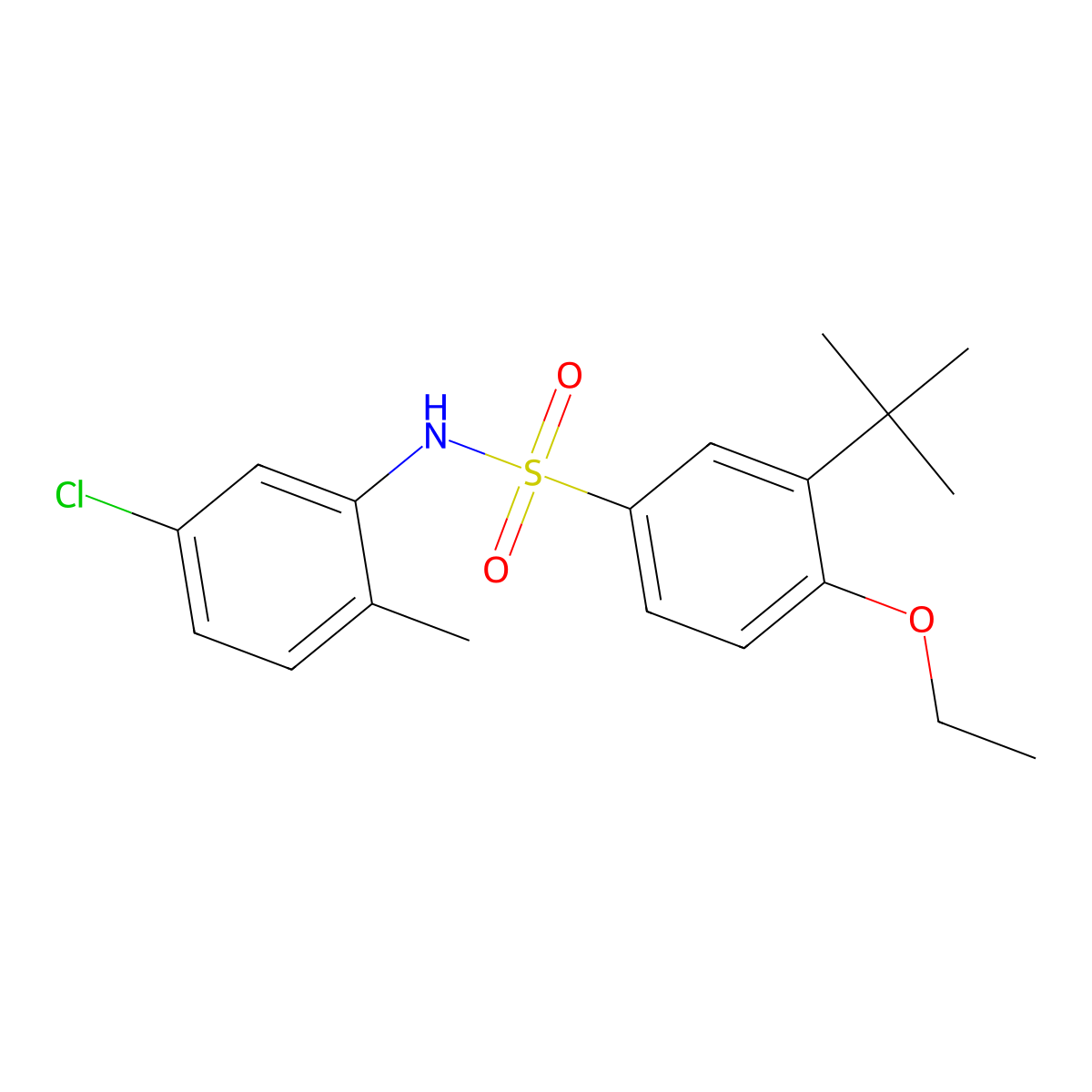 3-tert-butyl-N-(5-chloro-2-methylphenyl)-4-ethoxybenzene-1-sulfonamide molecular structure, CAS 2759790-52-6