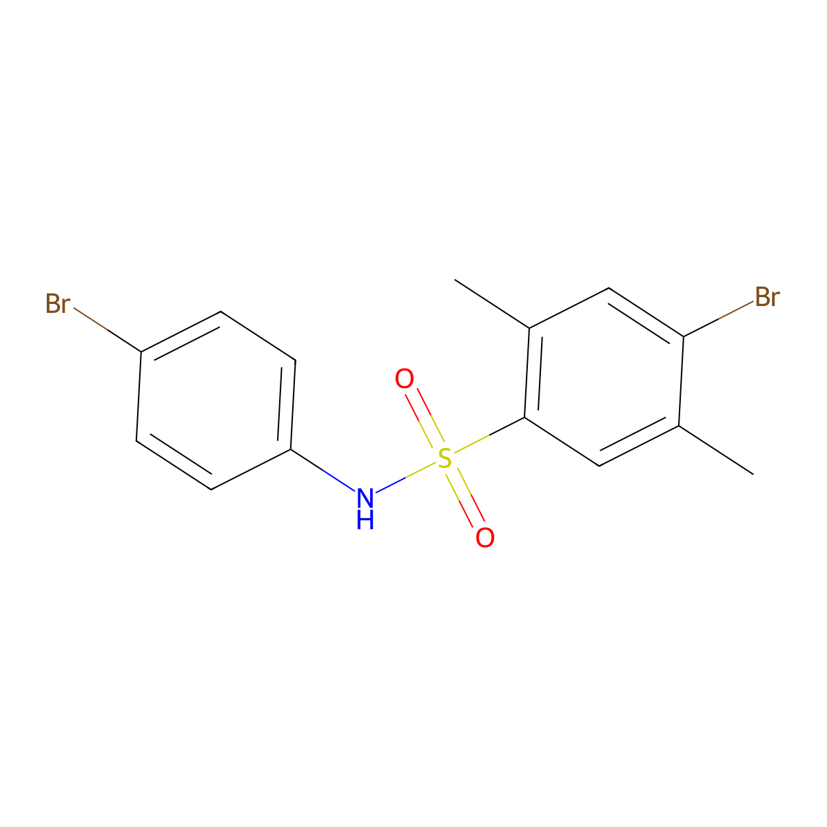 4-bromo-N-(4-bromophenyl)-2,5-dimethylbenzene-1-sulfonamide molecular structure, CAS 2759790-61-7