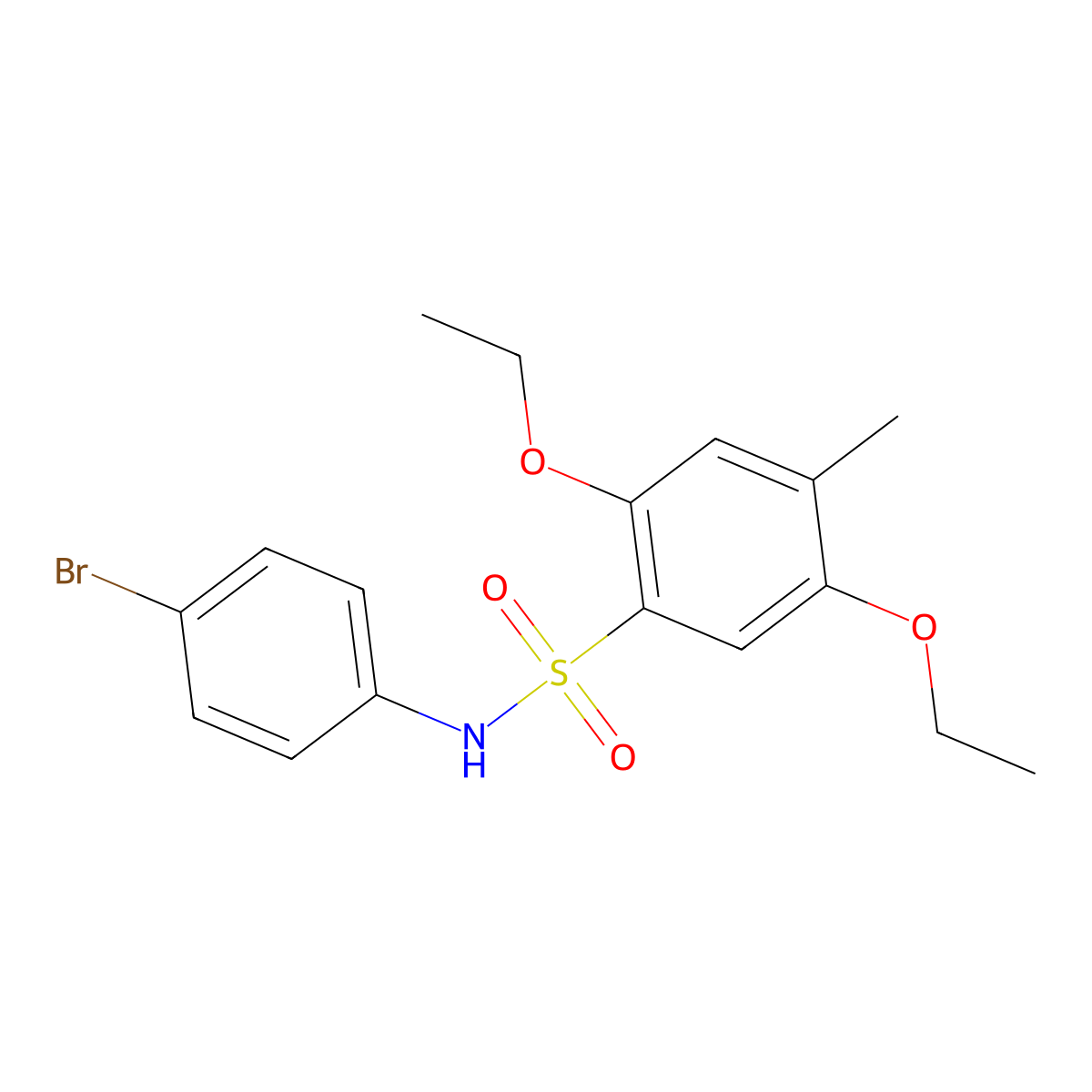 N-(4-bromophenyl)-2,5-diethoxy-4-methylbenzene-1-sulfonamide molecular structure, CAS 2759790-76-4