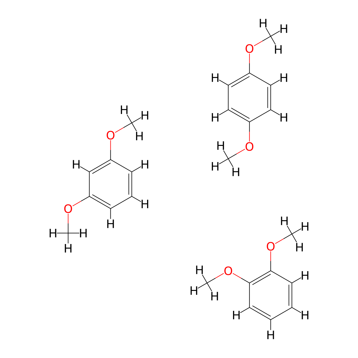 1,2-Dimethoxybenzene;1,3-dimethoxybenzene;1,4-dimethoxybenzene molecular structure, CAS 27598-81-8