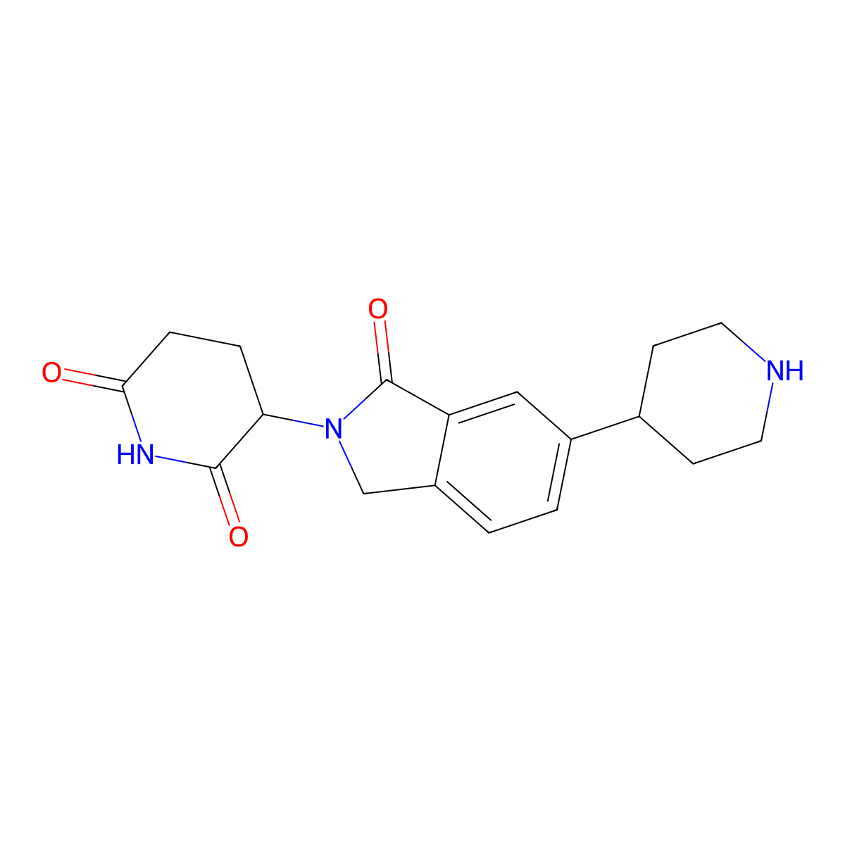 3-(1-Oxo-6-(piperidin-4-yl)isoindolin-2-yl)piperidine-2,6-dione molecular structure, CAS 2759952-99-1
