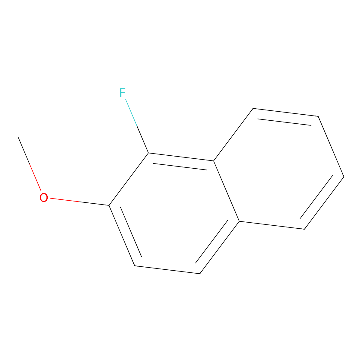 1-Fluoro-2-methoxynaphthalene molecular structure, CAS 27602-71-7