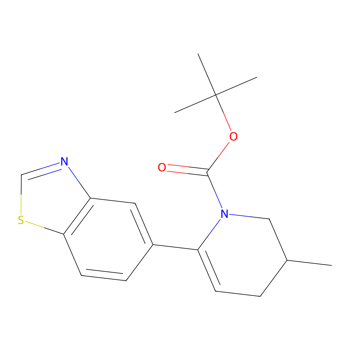 Tert-butyl (3S)-6-(1,3-benzothiazol-5-YL)-3-methyl-3,4-dihydro-2H-pyridine-1-carboxylate molecular structure, CAS 2760268-00-4