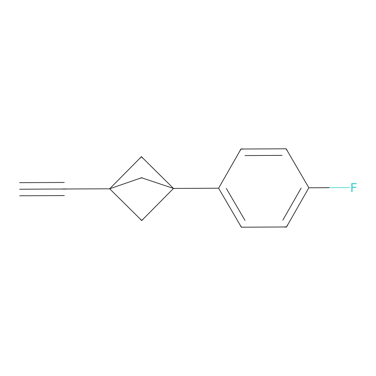 1-Ethynyl-3-(4-fluorophenyl)bicyclo[1.1.1]pentane molecular structure, CAS 2760288-81-9