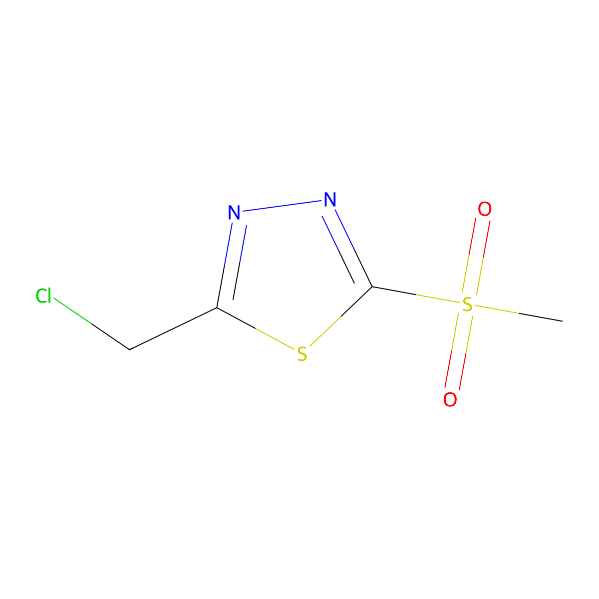 2-(Chloromethyl)-5-methanesulfonyl-1,3,4-thiadiazole molecular structure, CAS 27603-39-0
