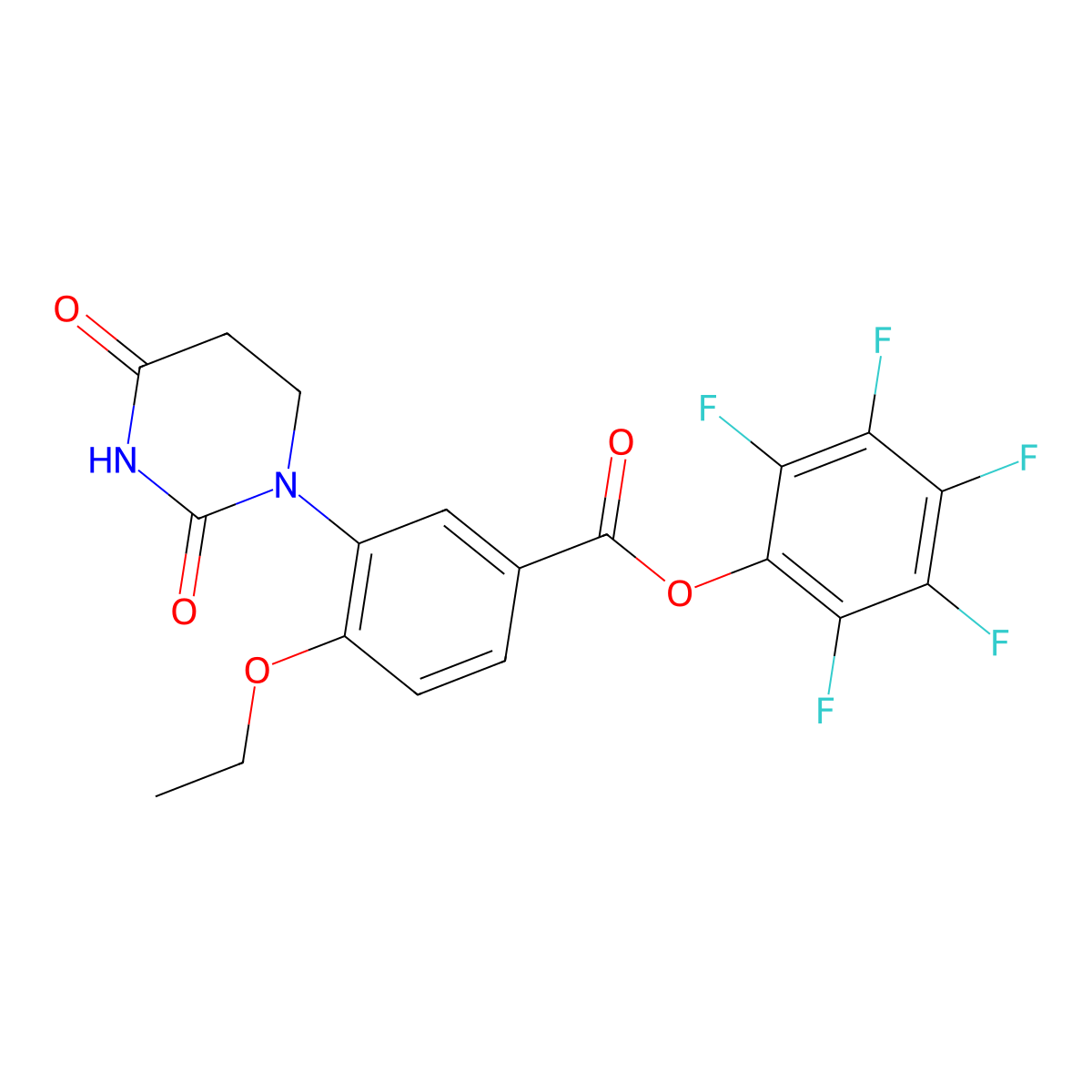 perfluorophenyl 3-(2,4-dioxotetrahydropyrimidin-1(2H)-yl)-4-ethoxybenzoate molecular structure, CAS 2760376-02-9