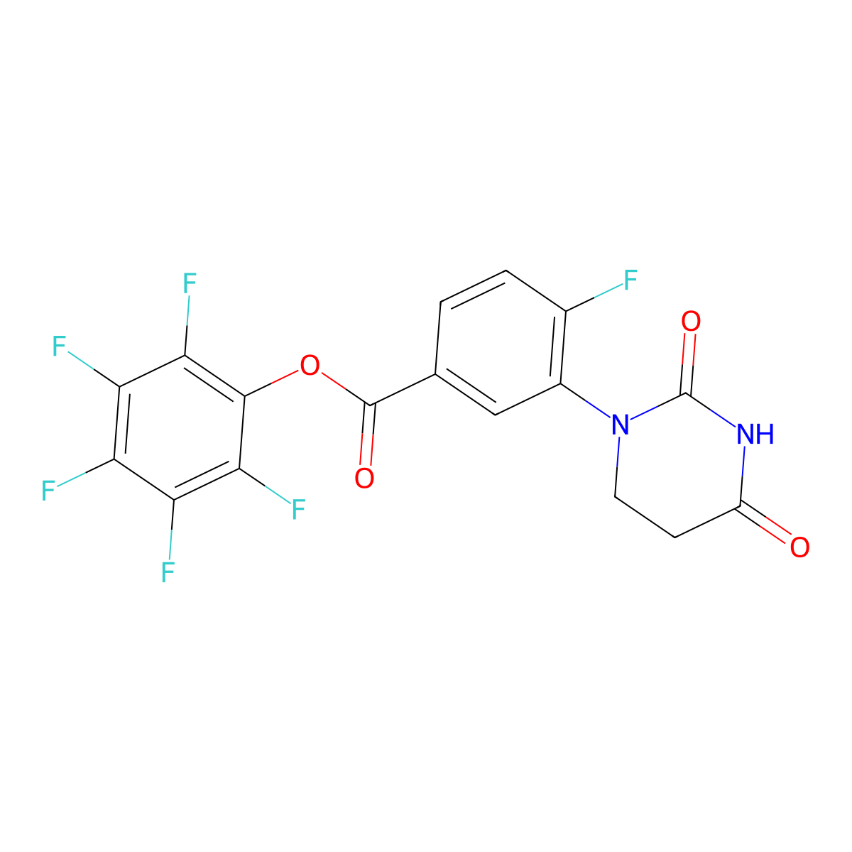 3-(2,4-dioxotetrahydropyrimidin-1(2H)-yl)-4-fluorobenzoic acid pentafluorophenyl ester molecular structure, CAS 2760376-04-1