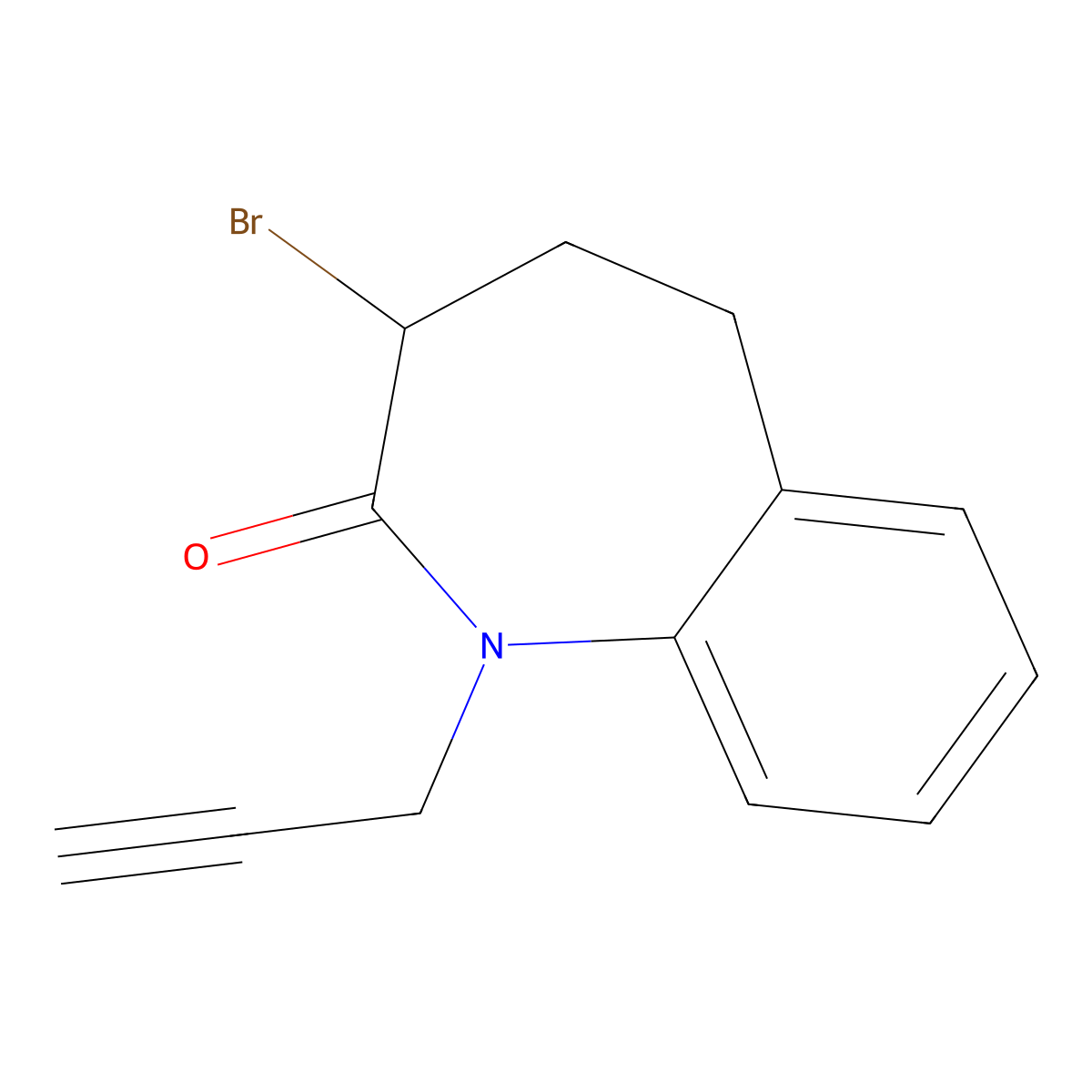 3-bromo-1-(prop-2-yn-1-yl)-2,3,4,5-tetrahydro-1H-1-benzazepin-2-one molecular structure, CAS 2760378-21-8
