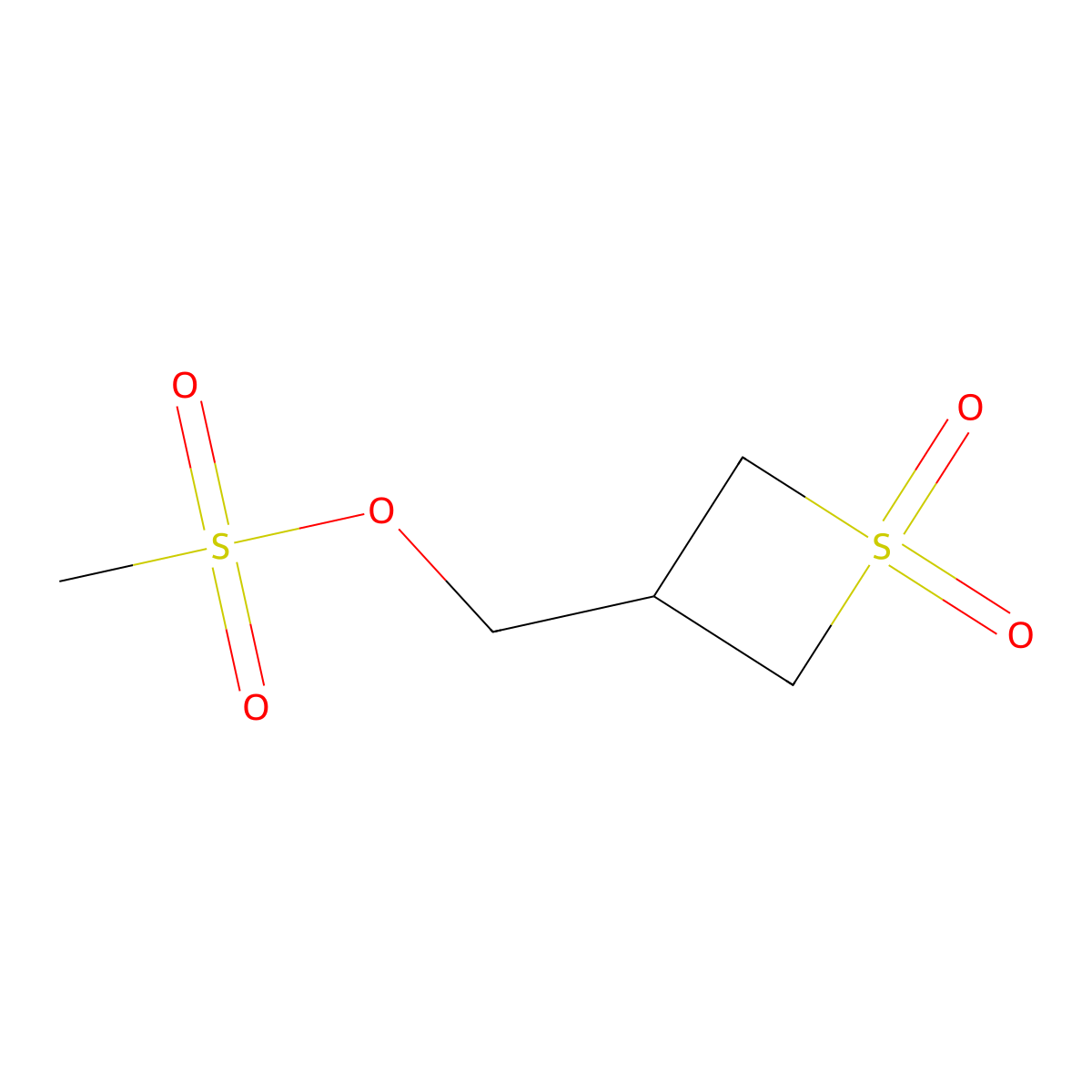 (1,1-Dioxidothietan-3-yl)methyl Methanesulfonate molecular structure, CAS 2760404-82-6