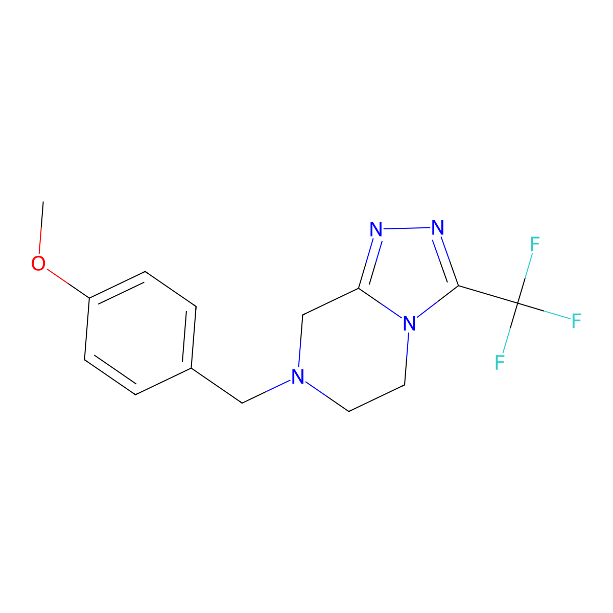 7-[(4-methoxyphenyl)methyl]-3-(trifluoromethyl)-5H,6H,7H,8H-[1,2,4]triazolo[4,3-a]pyrazine molecular structure, CAS 2760445-72-3