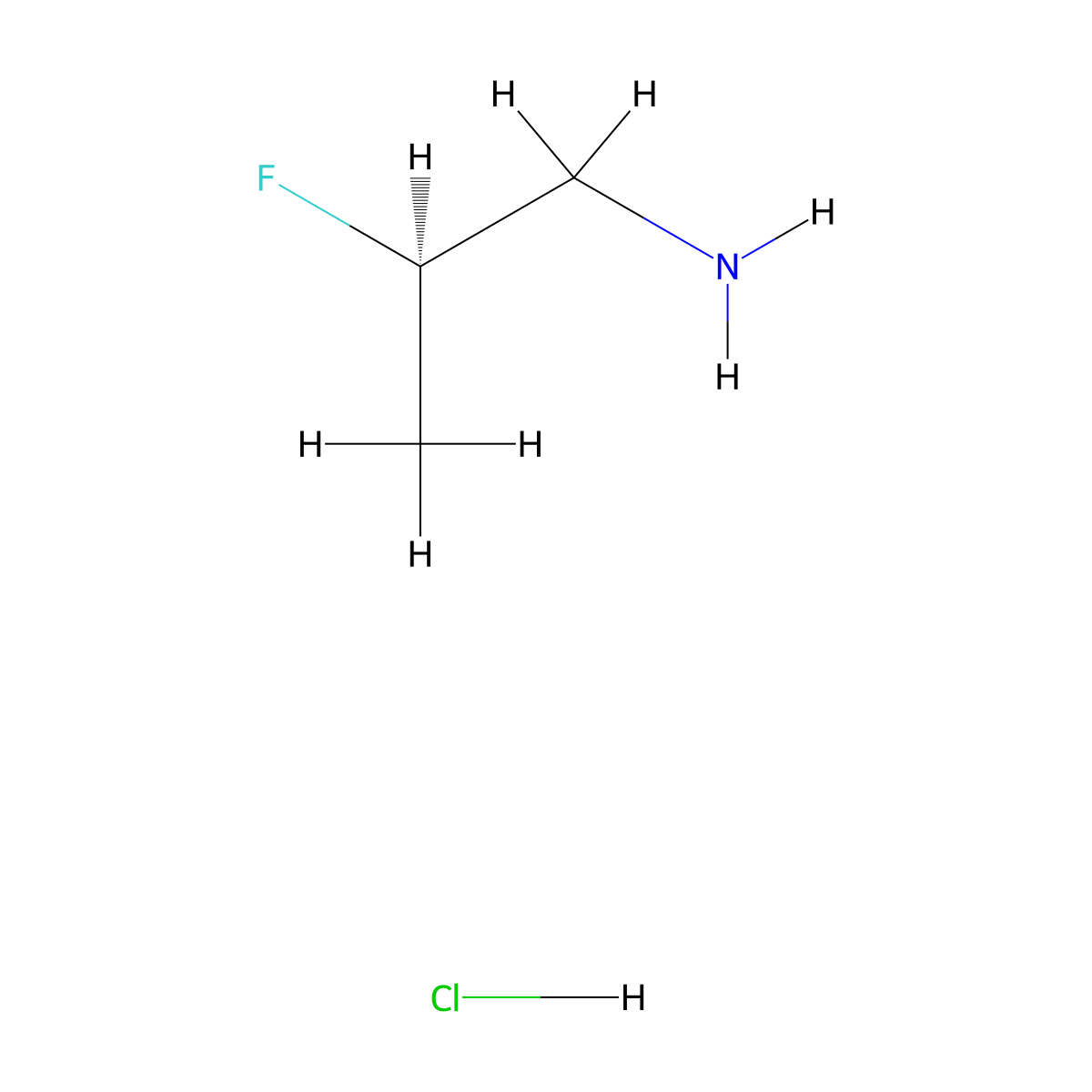 (2R)-2-fluoropropan-1-amine hydrochloride molecular structure, CAS 2760449-69-0