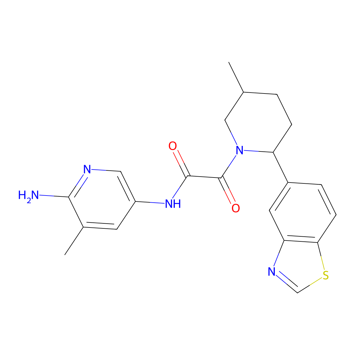 N-(6-Amino-5-Methylpyridin-3-Yl)-2-((2R,5S)-2-(Benzo[D]Thiazol-5-Yl)-5-Methylpiperidin-1-Yl)-2-Oxoacetamide molecular structure, CAS 2760481-53-4