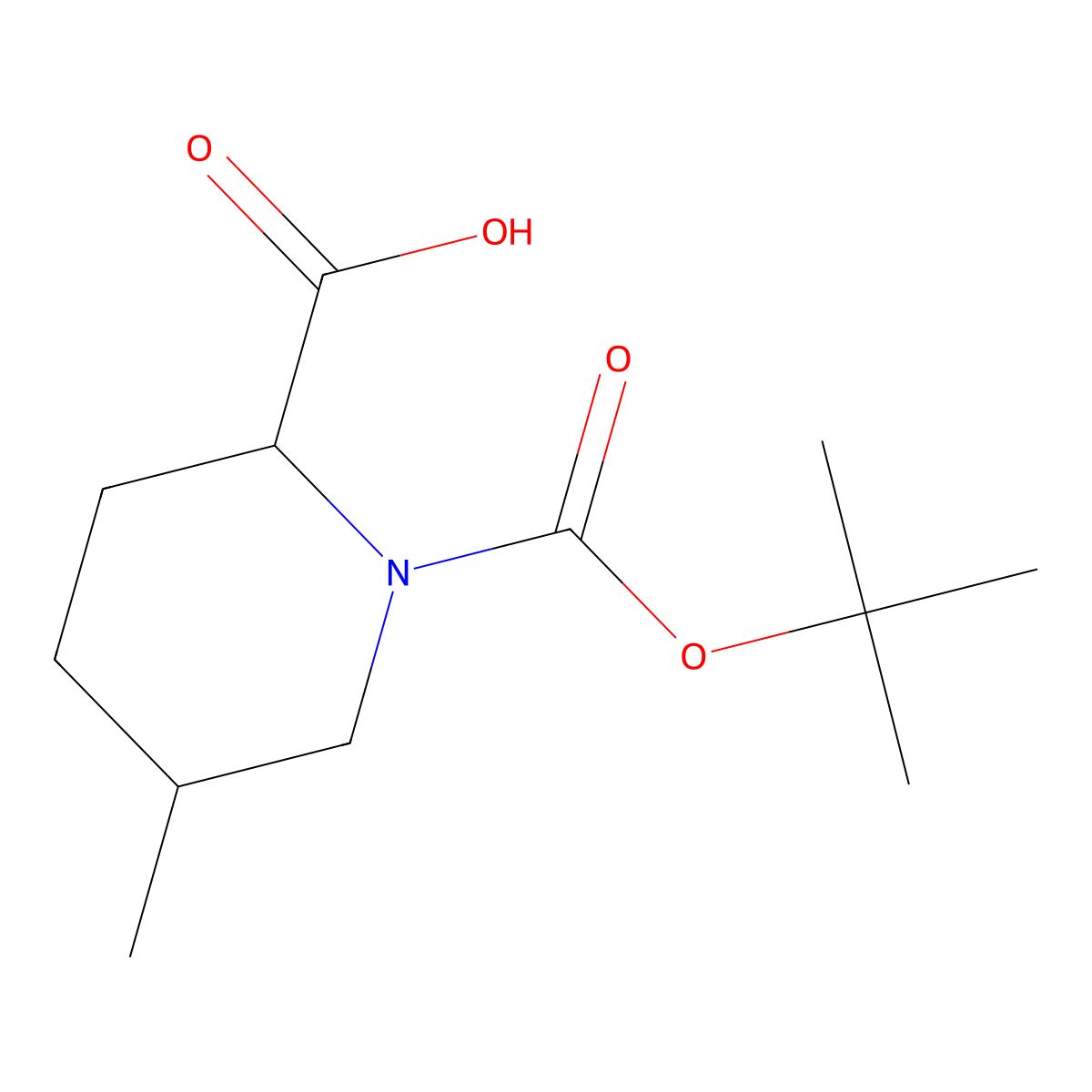 rac-(2R,5S)-1-((tert-butoxy)carbonyl)-5-methylpiperidine-2-carboxylic acid molecular structure, CAS 2760488-73-9