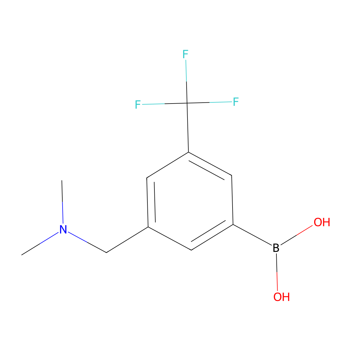 (3-((Dimethylamino)methyl)-5-(trifluoromethyl)phenyl)boronic acid molecular structure, CAS 2760571-40-0