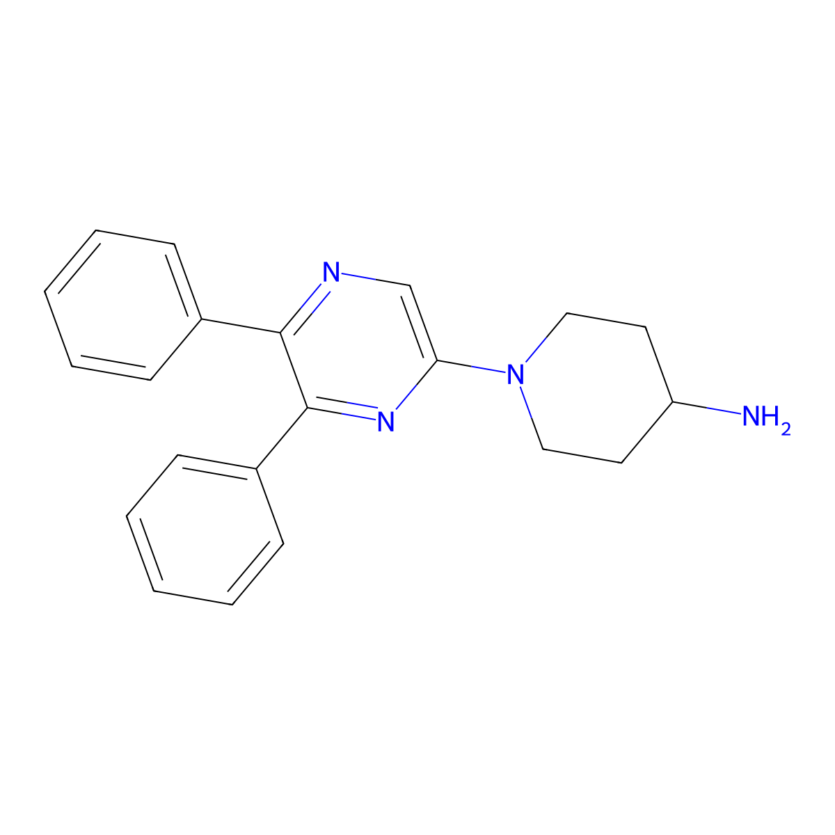 1-(5,6-Diphenylpyrazin-2-YL)piperidin-4-amine molecular structure, CAS 2760612-65-3