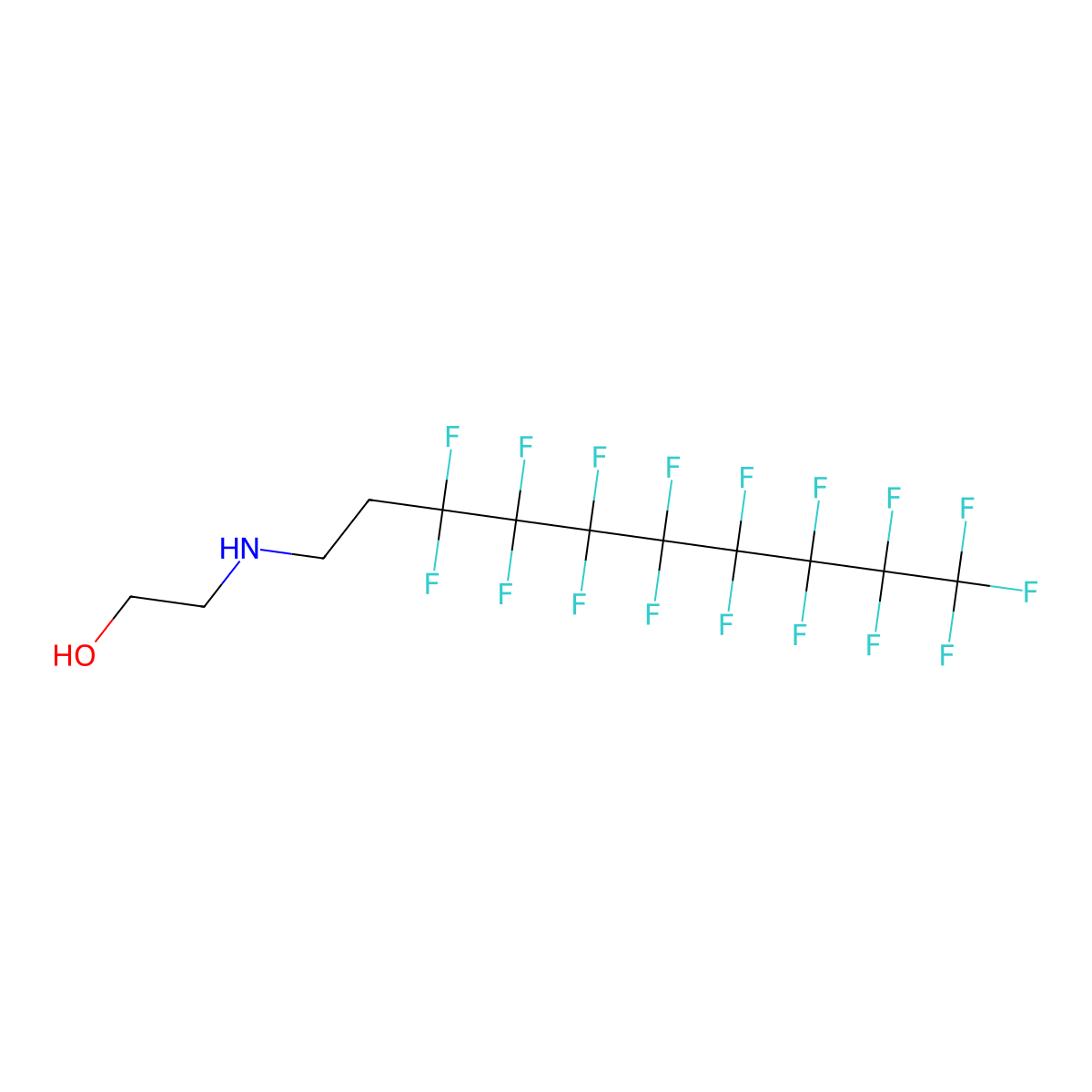 2-((3,3,4,4,5,5,6,6,7,7,8,8,9,9,10,10,10-Heptadecafluorodecyl)amino)ethanol molecular structure, CAS 27607-42-7