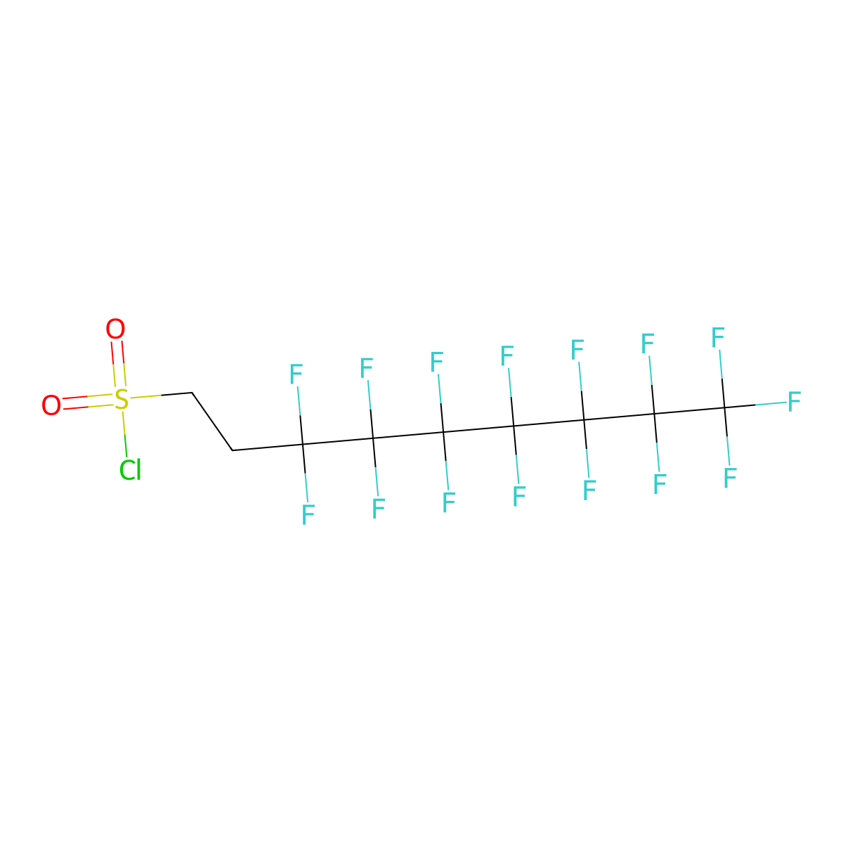 1-Nonanesulfonyl chloride, 3,3,4,4,5,5,6,6,7,7,8,8,9,9,9-pentadecafluoro- molecular structure, CAS 27607-61-0