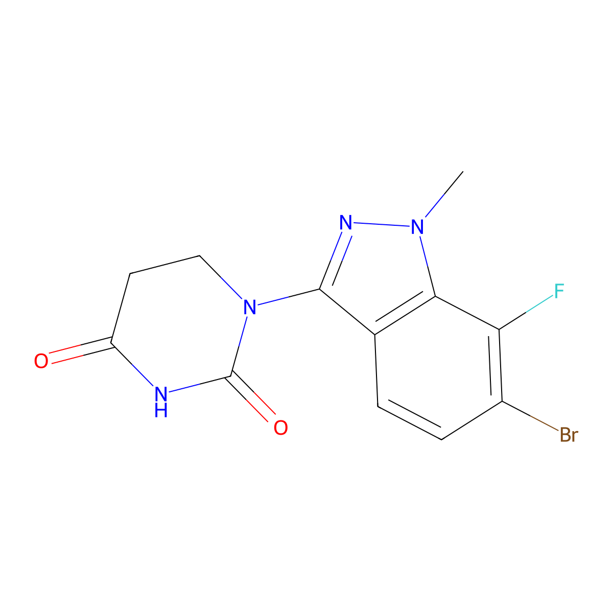 1-(6-Bromo-7-fluoro-1-methyl-indazol-3-YL)hexahydropyrimidine-2,4-dione molecular structure, CAS 2760849-95-2
