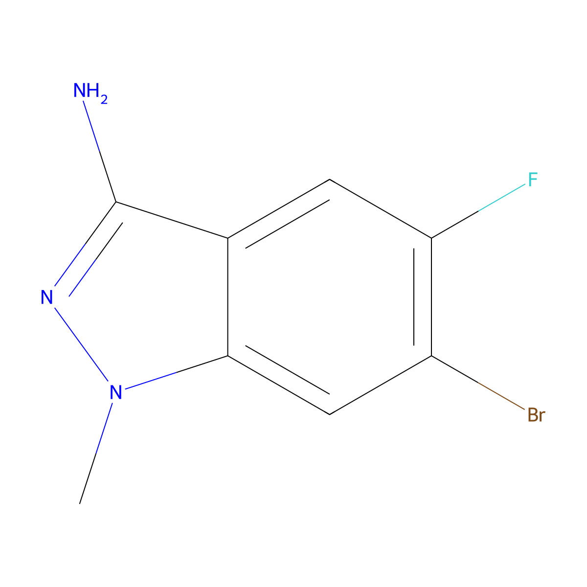 6-Bromo-5-fluoro-1-methyl-1H-indazol-3-amine molecular structure, CAS 2760850-48-2