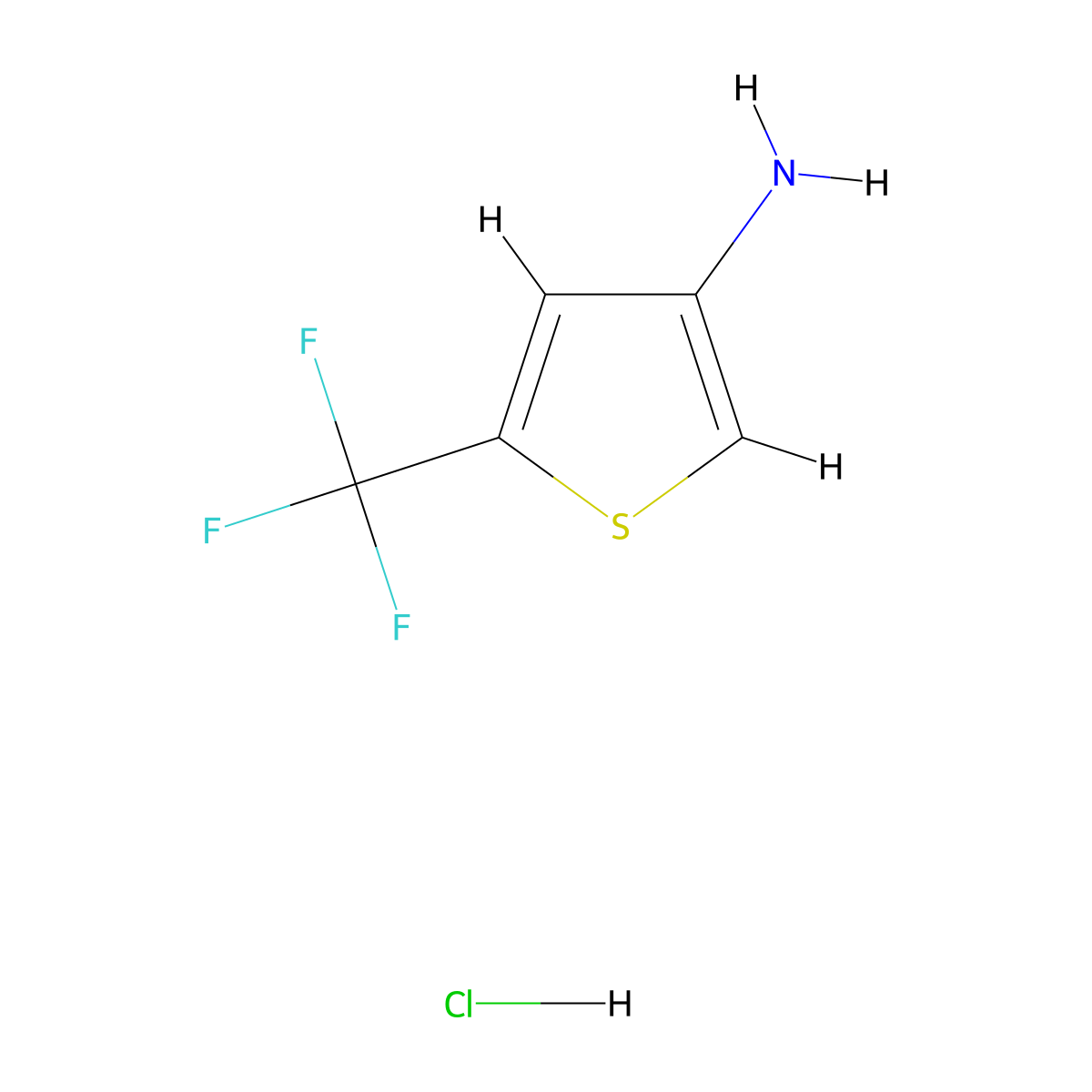 5-(Trifluoromethyl)thiophen-3-amine hydrochloride molecular structure, CAS 2760889-66-3