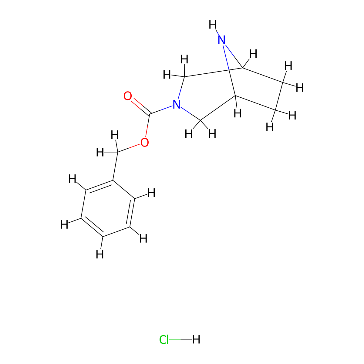 Benzyl 3,8-diazabicyclo[3.2.1]octane-3-carboxylate hydrochloride molecular structure, CAS 2760889-69-6