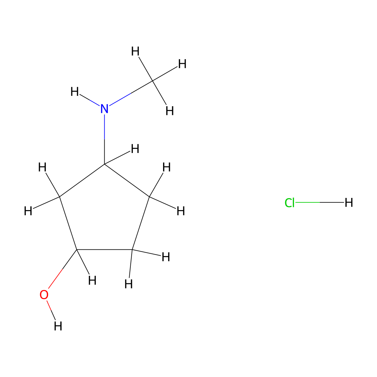 3-Methylamino-cyclopentanol hydrochloride molecular structure, CAS 2760889-78-7