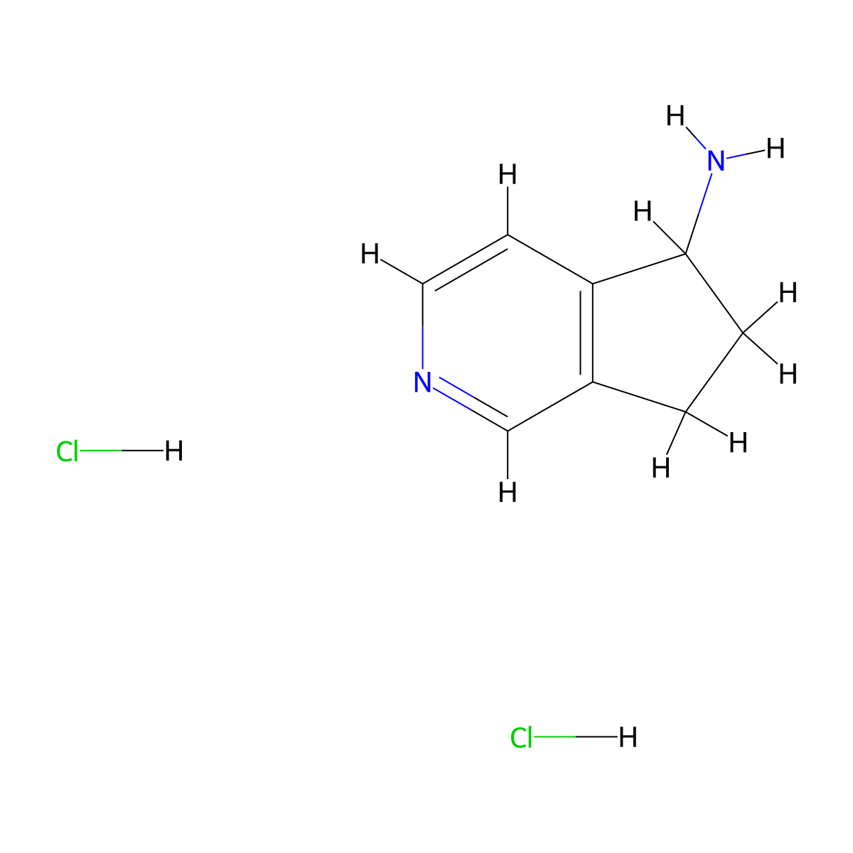 5H,6H,7H-cyclopenta[c]pyridin-5-amine dihydrochloride molecular structure, CAS 2760889-79-8