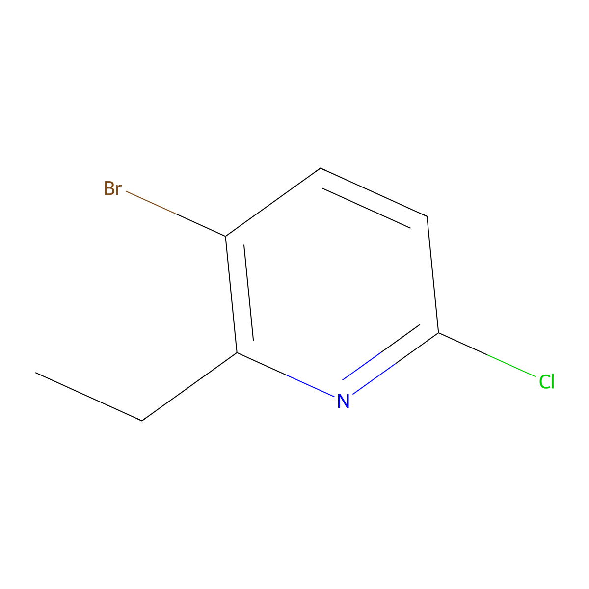 Pyridine, 3-bromo-6-chloro-2-ethyl- molecular structure, CAS 2760903-13-5