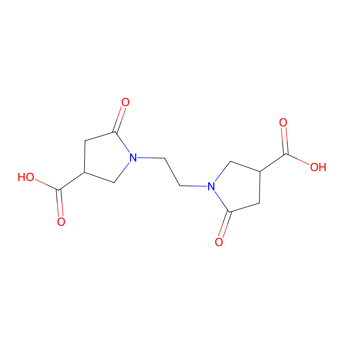1,1'-(Ethylene)bis(5-oxopyrrolidine-3-carboxylic) acid molecular structure, CAS 2761-13-9