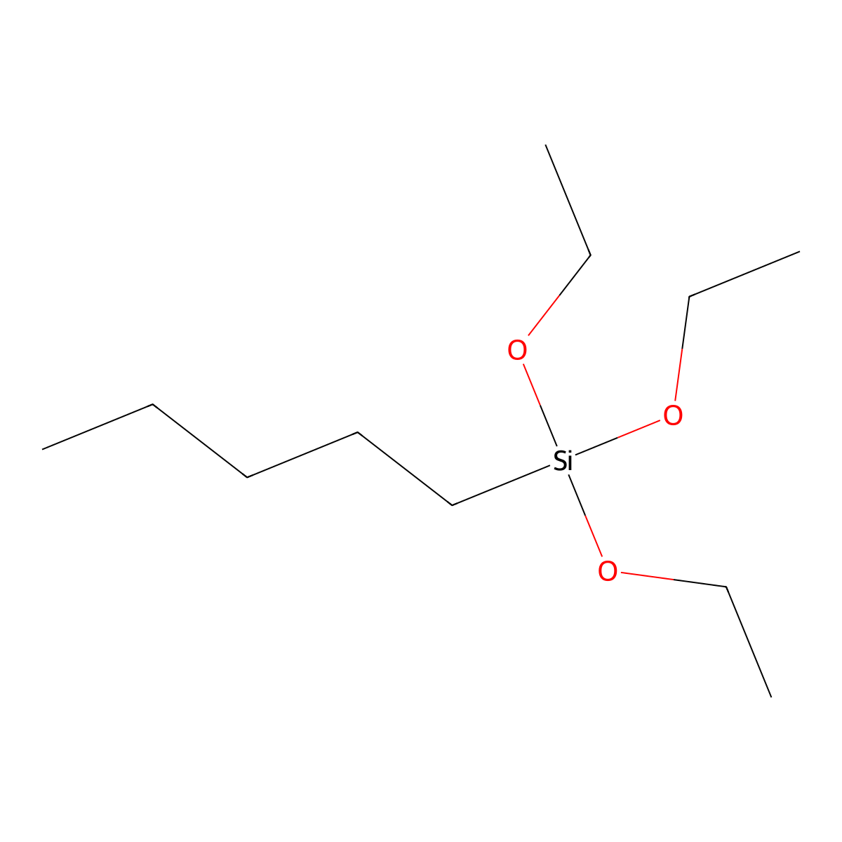 Pentyltriethoxysilane molecular structure, CAS 2761-24-2