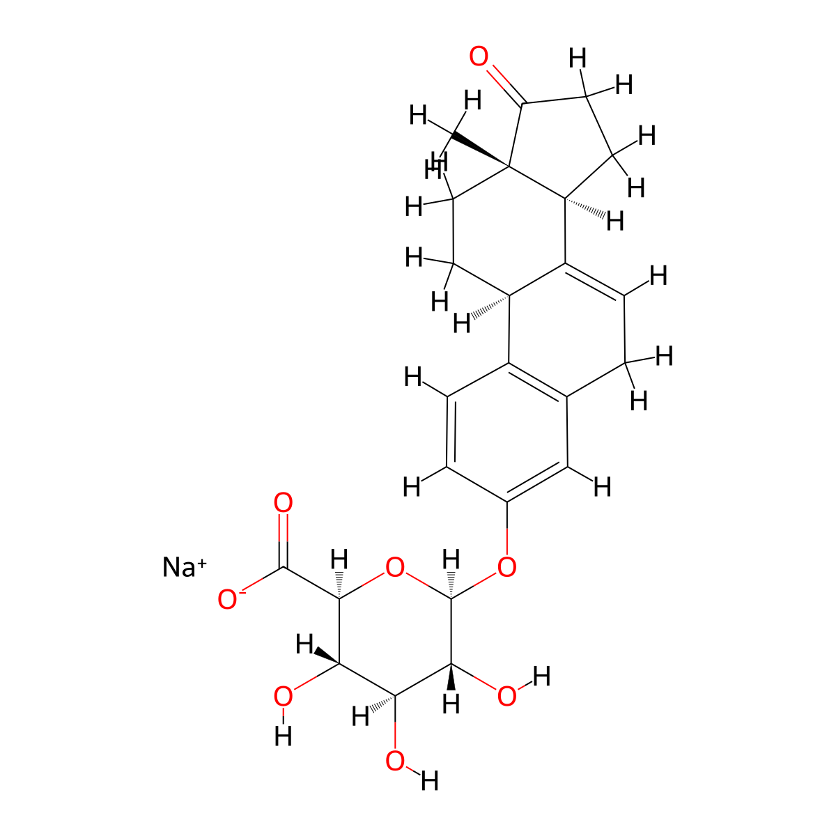 Equilin 3-O-beta-D-Glucuronide Sodium Salt molecular structure, CAS 27610-12-4
