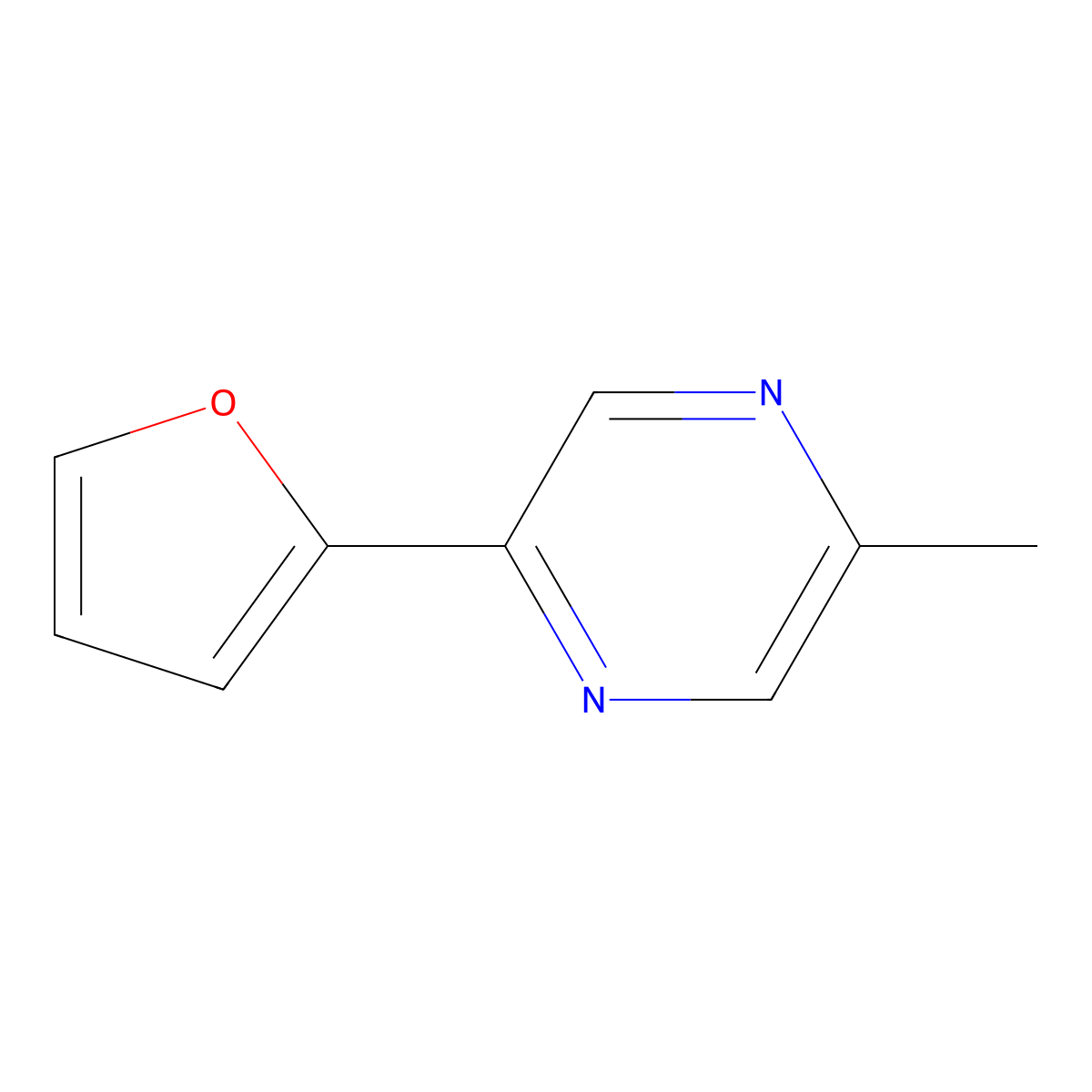 2-(2'-Furyl)-5-methylpyrazine molecular structure, CAS 27610-38-4