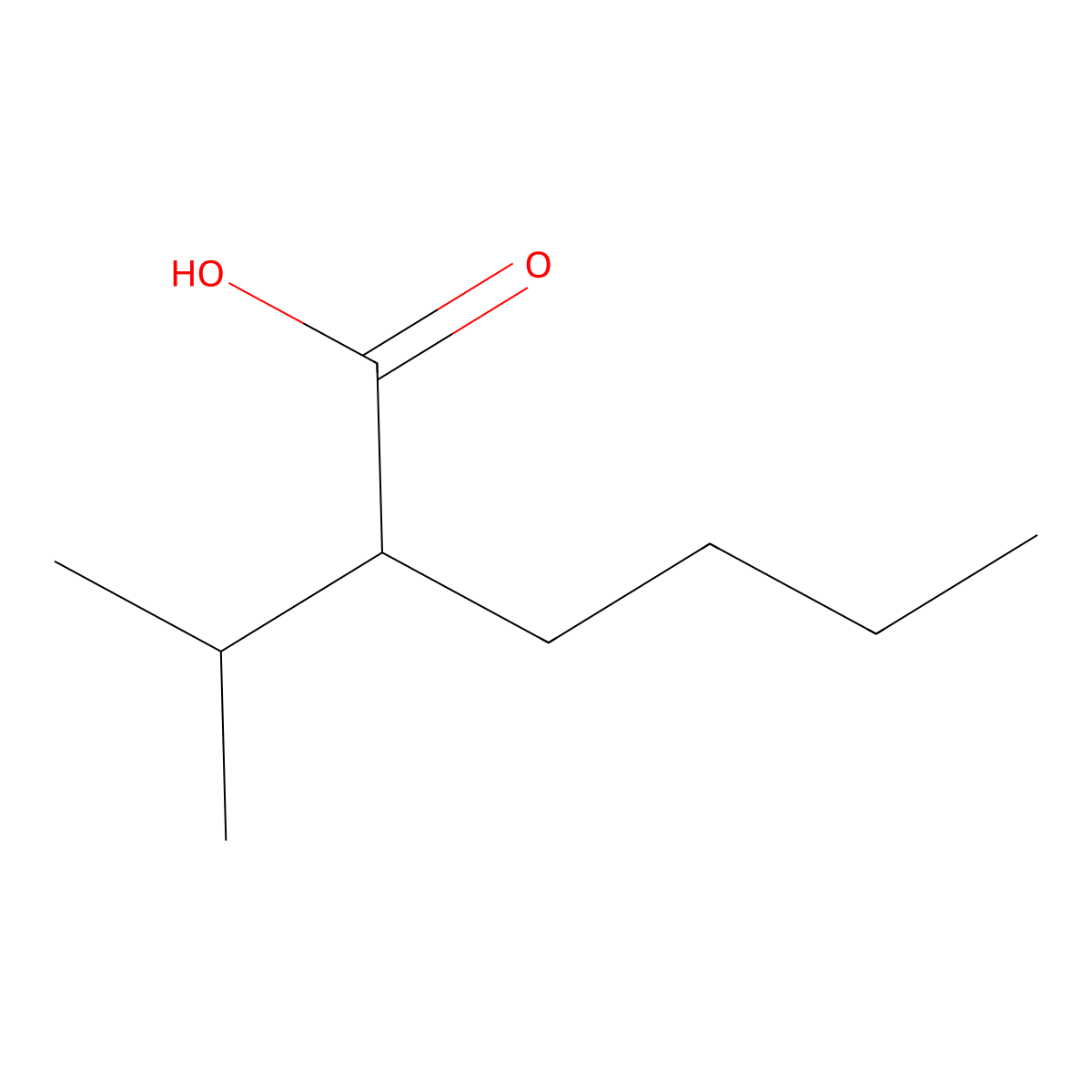 Hexanoic acid, 2-(1-methylethyl) molecular structure, CAS 27610-89-5