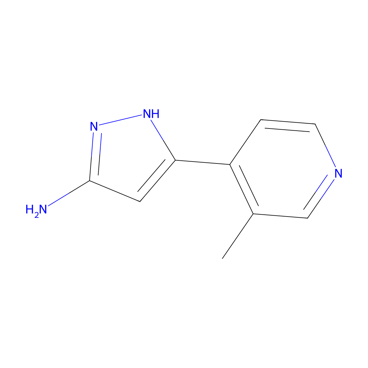 3-(3-methylpyridin-4-yl)-1H-pyrazol-5-amine molecular structure, CAS 2761025-01-6