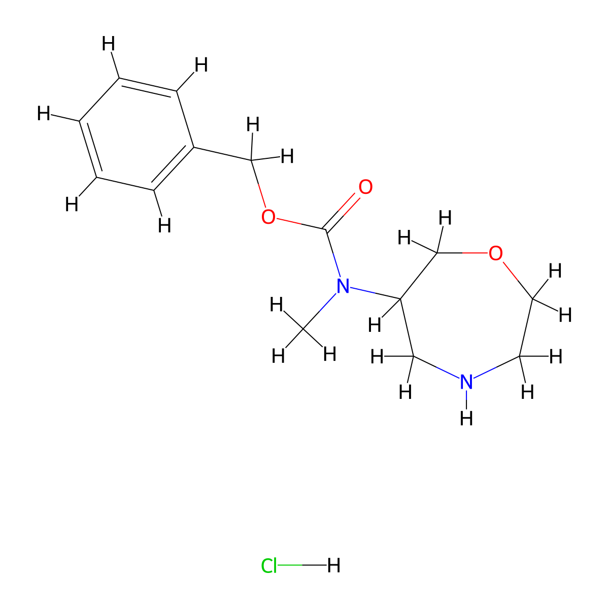 Benzyl methyl(1,4-oxazepan-6-yl)carbamate hydrochloride molecular structure, CAS 2761039-04-5