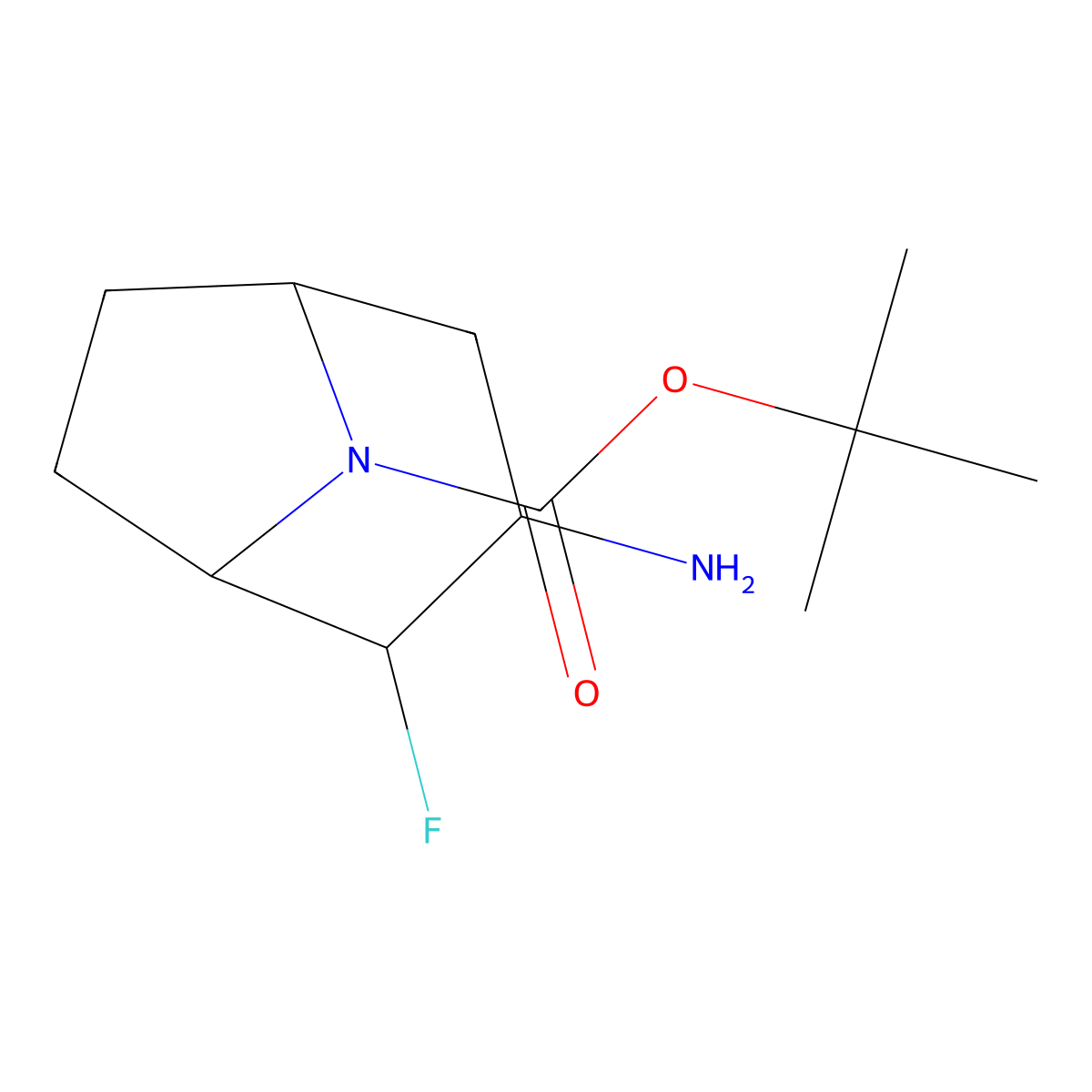 tert-Butyl (1R,2S,3S,5S)-3-amino-2-fluoro-8-azabicyclo[3.2.1]octane-8-carboxylate molecular structure, CAS 2761059-09-8