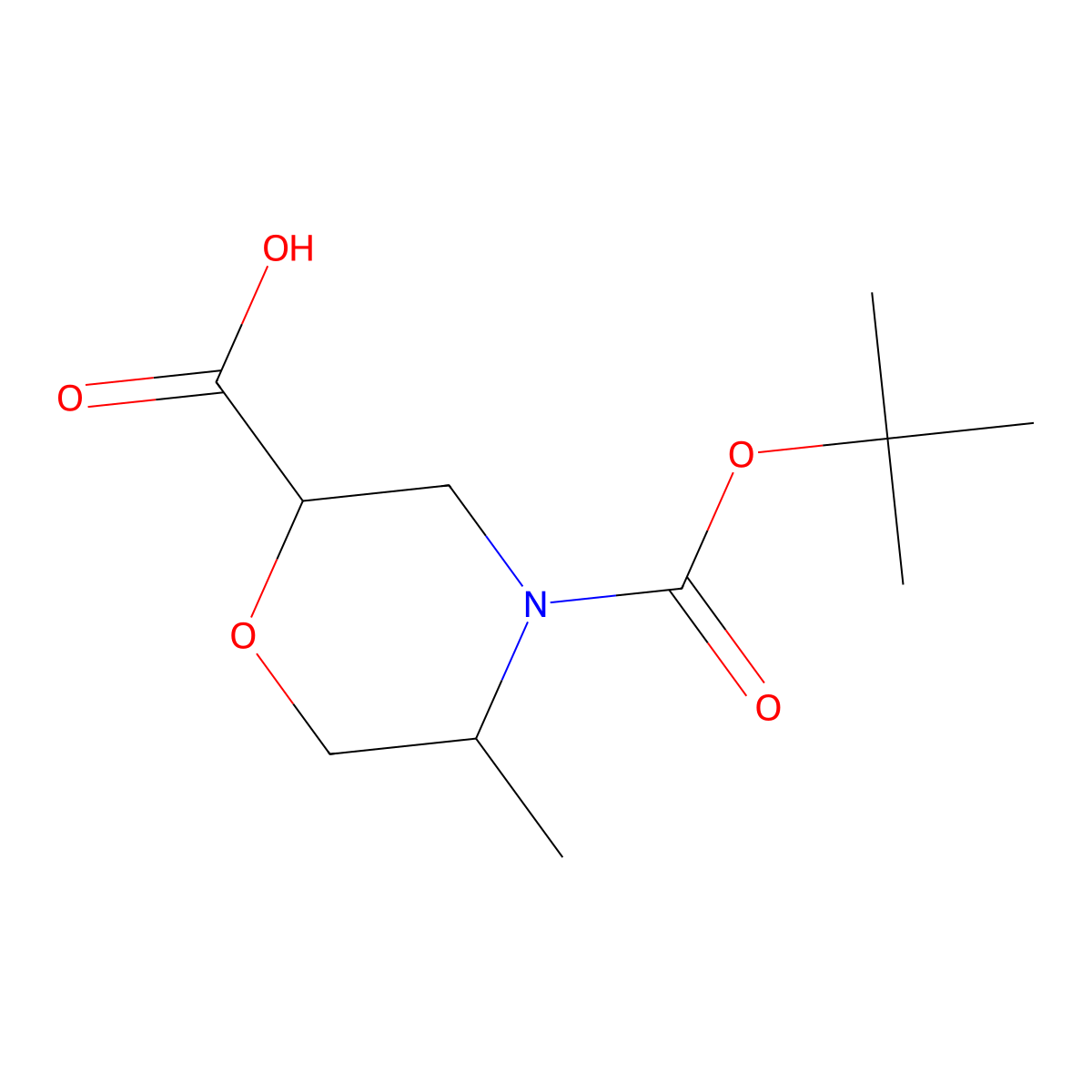 (2R,5R)-4-[(tert-butoxy)carbonyl]-5-methylmorpholine-2-carboxylic acid molecular structure, CAS 2761094-12-4